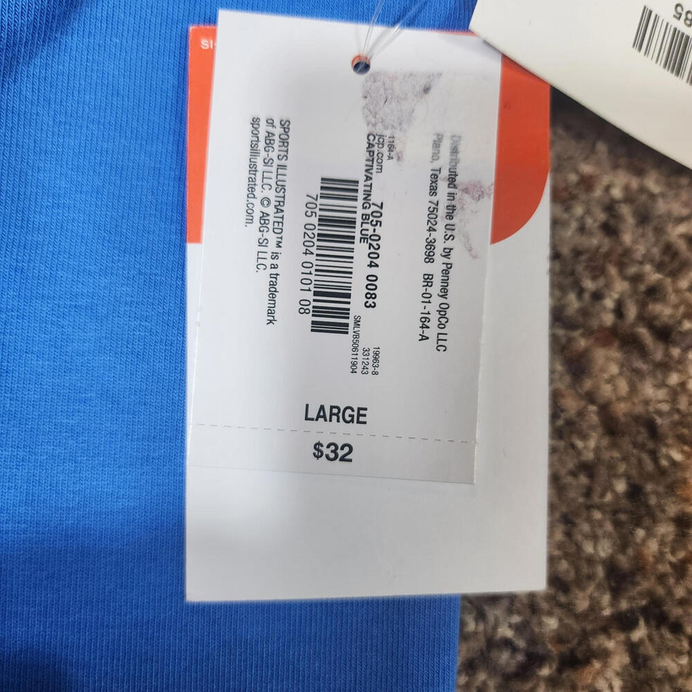 Women's Sports Illustrated Varsity Tank Top Bright Blue Size Large - Picture 4 of 6